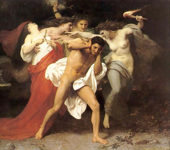 William-Adolphe Bouguereau The Remorse of Orestes or Orestes Pursued by the Furies
